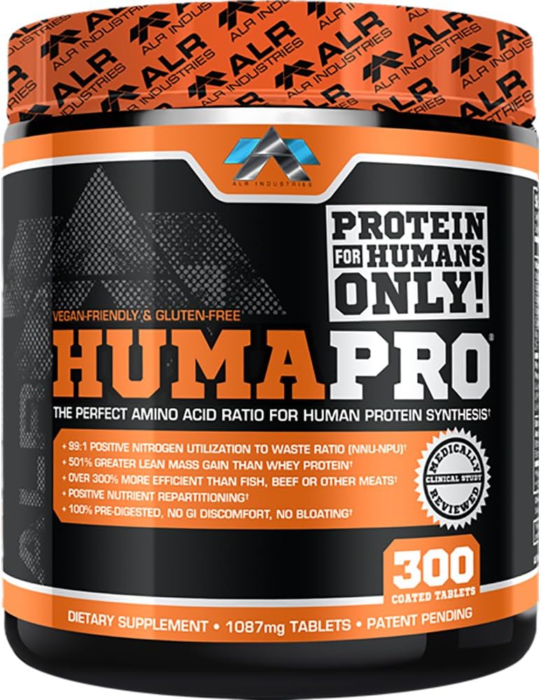 Humapro Tabletler | Amino Asits protein Matrix for Humans | Lean Muscle | Vegan, Gluten Free | 300 Tablet / 60 Hizmet