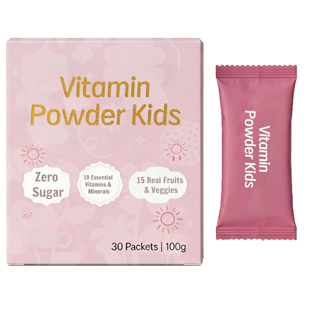 Ella Vitamin Powder Kids，Unflavored Multivitamin – 30pcs