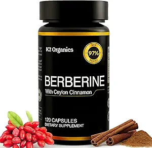 Ceylon Cinnamon 1200 mg ile Berberi -% 97'lik-GMO, Gluten-Free, Lab-Tested Vegan Berberine Supplement (120)