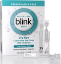 Blink Tears Laneing Eye Drops Preservative Free, Moisturing & Soothing for Mild to Moderate Kuru Eye, Hyaluronate, Reduces Discomfort, Long-Lasting Hydration, 0.01 Single-Use Vials, 25 Count