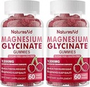 Μαγνήσιο Γλυκινικό Gummies 1000mg - Συμπλήρωμα μαγνησίου χωρίς ζάχαρη με βιταμίνη D, B6, CoQ10 για υποστήριξη ηρεμίας & ύπνου - 120 Cherry Gummies -2 Pack.