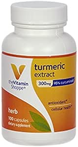 Shoppe Turmeric Extract 300 mg, Standardized Herb That Supports Cellular Health & Antioksik Faydaları% 95 Curcumin ve 65 mg ofuba (100 Capsules) ile sağlar.