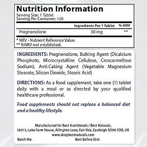 Best Naturals DHEA 100mg & Pregnenolone 30 Mg
