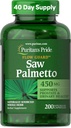 Puritan's Pride Flow GuardTM Saw Palmetto Çeviri 450 mg, Natural Whole Herb Traditional Herbal Diyetary Supplement for Mens Prostate and Urinary Health Support, 200 Hızlı Yayın Kapsülleri
