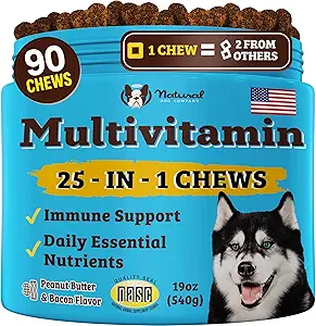 Natural Dog Company 25-in-1 Multivitamin Chews for Dogs – Daily Soft Dog Vitamins with Antioksis, çinko & Folic Acid – Supports Joints, Skin & Coat, Immune & Heart Health – All Ages, All Breeds