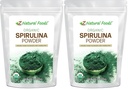 Z Natural Foods Organic Spirulina Powder - 100% Pure Spirulina, Nutrient-Dense Blue-Green Algae Superfood with Amino Acids, 15x Beta-Carotene - Mix in Smoothies, Yogurt, Recipes, 1 lb (Pack of 2)