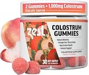 Zest Colostrum Supplement Gummy Chews for Adults - Ηθικά πηγάζει υψηλής IgG για την υγεία των μαλλιών, την κοιλιά, την ανοσία, το αίμα, το δέρμα & τα νύχια - Keto & Gluten Free - Ροδάκινο Γεύση (60 Gummies, 1.000mg Colostrum)