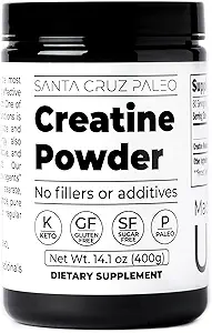Santa Cruz Paleo Kretine Toz, Destekler Kas Büyüme ve Enerji, Gluten Free, Keto, Sugar Free, Paleo, No Fillers veya Katkılar, Kretine Monohidrat Toz, 14.1oz, 80 Servisler