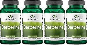 Συμπλήρωμα βερβερίνης Swanson - 400 mg Κάθε, 60 κάψουλες - βερβερίνη HCl με συνολική υποστήριξη ευεξίας (4 Pack)