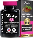 Shatavari Capsules for Women 1200 mg - USA Made Shatavari Root Supplement for Normal Hormonal Support, Menopause & Menstrual Wellness - 60 Vegan Capsules