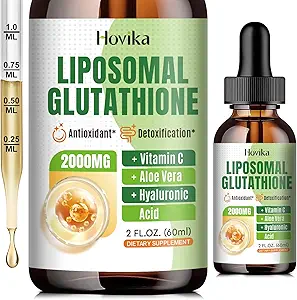 Liposomal Glutathionone Supplement 2000mg, Liquid Glutathionone Drops with Vitamin C, Master Antioxidants for Immune System, Γήρανση Άμυνα, Κεφαλή δέρματος, Αντοχή ήπατος - Superior Absorvice, Vegan 2 Fl Oz