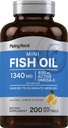Piping Rock Mini Fish Oil 1340 mg | 200 Softgels | Omega-3 Supplement for Men & Women | Lemon Flavor | Non-GMO ve Gluten Free