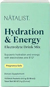 NATALIST Hydration & Electrolyte Energy Drink Mix Toz Easy Prep Daily Essentials Mineral & Vitamin Replenishment for Women Caffeine Free Vegan Berry Flavor - 15 Packet Servisleri