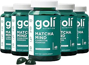 Goli Matcha Mind Gummies - 300 Count - Πράσινο Τσάι Φύλλα σκόνης με Cognizin για Εστίαση, Προσοχή και Εγκεφαλική Υγεία, Vegan, Μη ΓΤΟ, Χωρίς Γλουτένη & Ζελατίνη Δωρεάν.