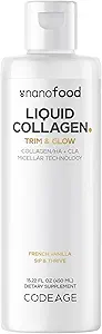 Συμπληρώματα Liquid Collage Vanilla Flavor, Beauty Trim & Glow Liposomal Collagen Peptides, CLA Conjugated Linoleic Acid, Hyaluronic Acid, Vitamin E, Hydrolyzed, Non-GMO, 15,22 fl oz