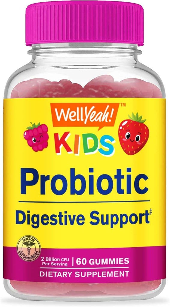 WellEvet Çocuklar Probiyotik Gummies - Digestive Support, Gut Health, Immune Support Gummy - Probiyotiks for Digestive Health - Vegan, Gluten Free - 60 Gummies