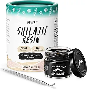 Pure Himalayan Shilajit, High Nutritional Potency, Grade A Shilajit Resin with 85+ Plant-Derived Trace Minerals and Fulvic Acid, Energy & Immune Suport for Men & Women, 3rd Party US Lab Tested (115g)