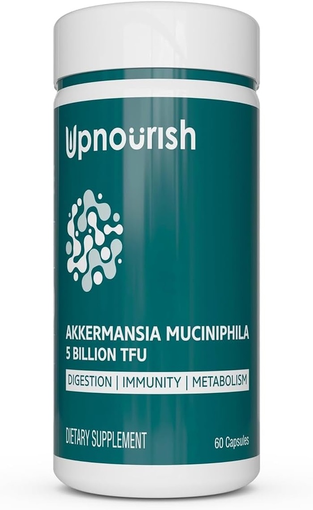 GLP-1 Desteği için Nourish Probiyotikleri, 5 Milyar TFU Akkermansia Muciniphila for Digestive Health, Leaky Gut, Immunity and Metabolic Health, Prebiyotiks and Probiyotiks for Women and Men, 60 Capsules