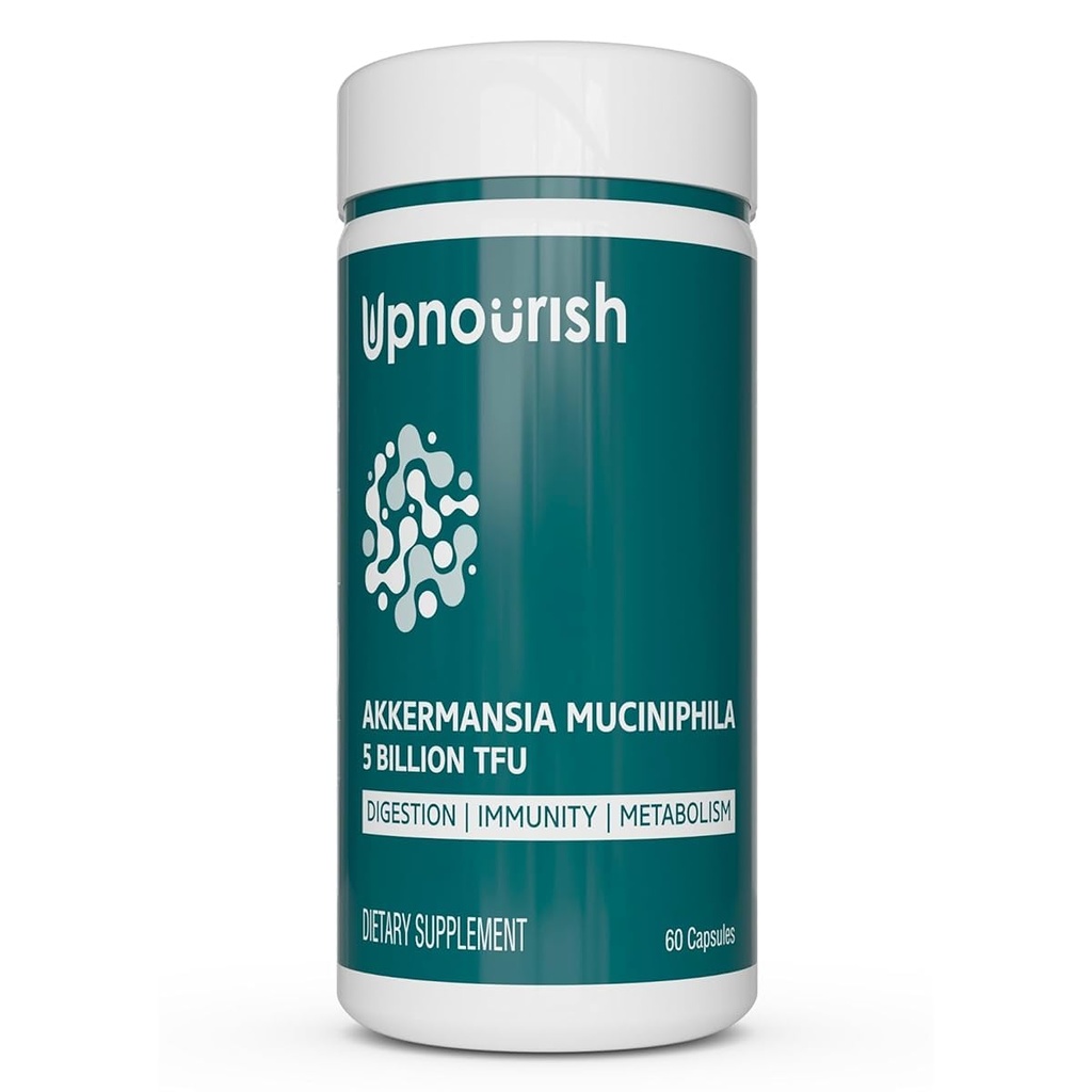 GLP-1 Desteği için Nourish Probiyotikleri, 5 Milyar TFU Akkermansia Muciniphila for Digestive Health, Leaky Gut, Immunity and Metabolic Health, Prebiyotiks and Probiyotiks for Women and Men, 60 Capsules