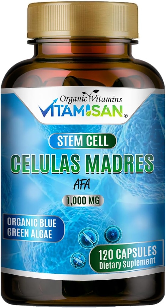 Celulas Madres AFA Stem Natural Hücre 120 Capsules 1000 mg Blue Green Algae Non GMO Gluten Free Aphanizomenon Flos-aquae celulala Madre Ylement