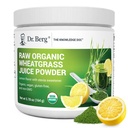 Dr. Berg USDA sertifikalı Organik Yeşil Toz Superfood (60 Hizmet) - Raw Wheatgras, Chlorophyll, Trace Minerals & Natural Enzymes - Non-GMO Greenfood Toz - Lemon Flavor