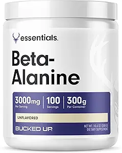 Bucked Up Beta Alanine 300 mg Toz, Non-GMO, Gluten-Free, Unflavored (100 Hizmet)