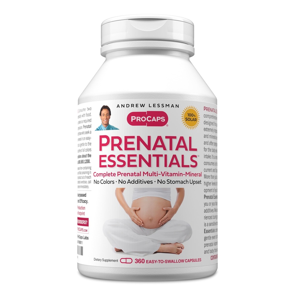 ANDREW LESSMAN Prenatal Essentials 360 Capsules - Kadınlar için Prenatal Vitaminler Tamamlayıcılar Prenatal Multivitamin, Kadınlar Için Nutrientsnatal-Methylfolate Prenatal ile Demirel