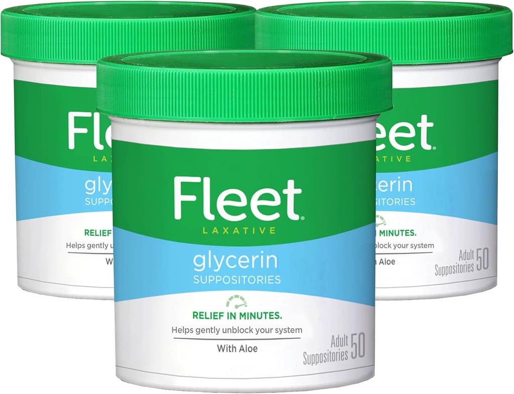 Filo Laxative Glycerin Suppositories for Adult Constipation, 50 Count, 3 Pack