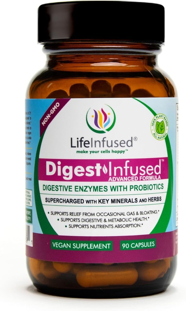 Yaşam - Premium Digestive Enzyme Supplements - 21 Plant-Based Enzymes, Proteases, Bromelain, Amylase, Papain - Probiyotikler, 72 Key Minerals & Herbs - Ease Gas & Bloating. 90 Hizmet.