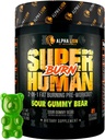 ALPHA LION Superhuman Burn – 2 in 1 Metabolism Booster Pre Workout and Thermogenic Fat Burner for Men – Appetite Suppressant and Weight Loss Supplement (21 Servings, Sour Gummy Bear)