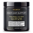 VEGATOT Vertigo Supplement *USA Made and Tested* Εσωτερικό συμπλήρωμα αυτιού με Mane Lemon Balm του Ginger B1, B6, B12 - Ginkness Spinning Εσωτερική ισορροπία αυτιού