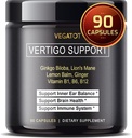 VEGATOT Vertigo Supplement *USA Made and Tested* Inner Ear Supplement with Ginkgo Biloba Lion's Mane Lemon Balm Ginger VIT B1, B6, B12- for Dizziness Spinning Inner Ear Balance