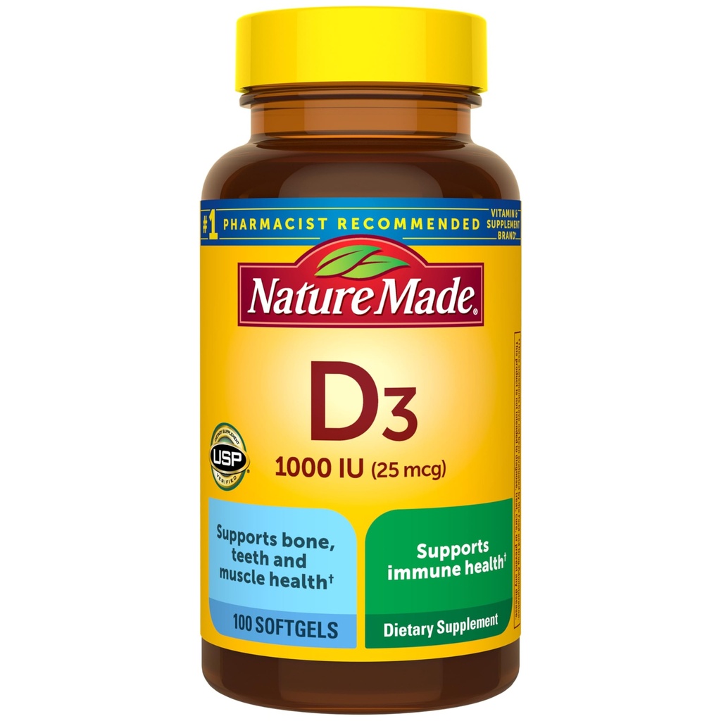 Doğa D3 1000 IU (25 mcg), Kemik, Diş, Kas ve Immune Health Support, 100 Softgels, 100 Day Supply