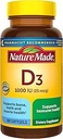 Nature Made Vitamin D3 1000 IU (25 mcg), Vitamin D Supplement for Bone, Teeth, Muscle and Immune Health Support, 100 Softgels, 100 Day Supply