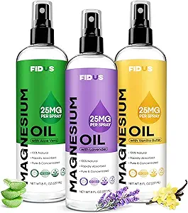Fidus 100% Αμιγές Σπρέι Λάδι Μαγνησίου με Λεβάντα - Big 8 fl oz Επίκαιρο Χλωριούχο Μαγνήσιο για τα πόδια, Βιολογικό Φυσικό Σπρέι Μαγνησίου από Αρχαία Zechstein Επτά Ορυκτά Κλινοσκεπάσματα