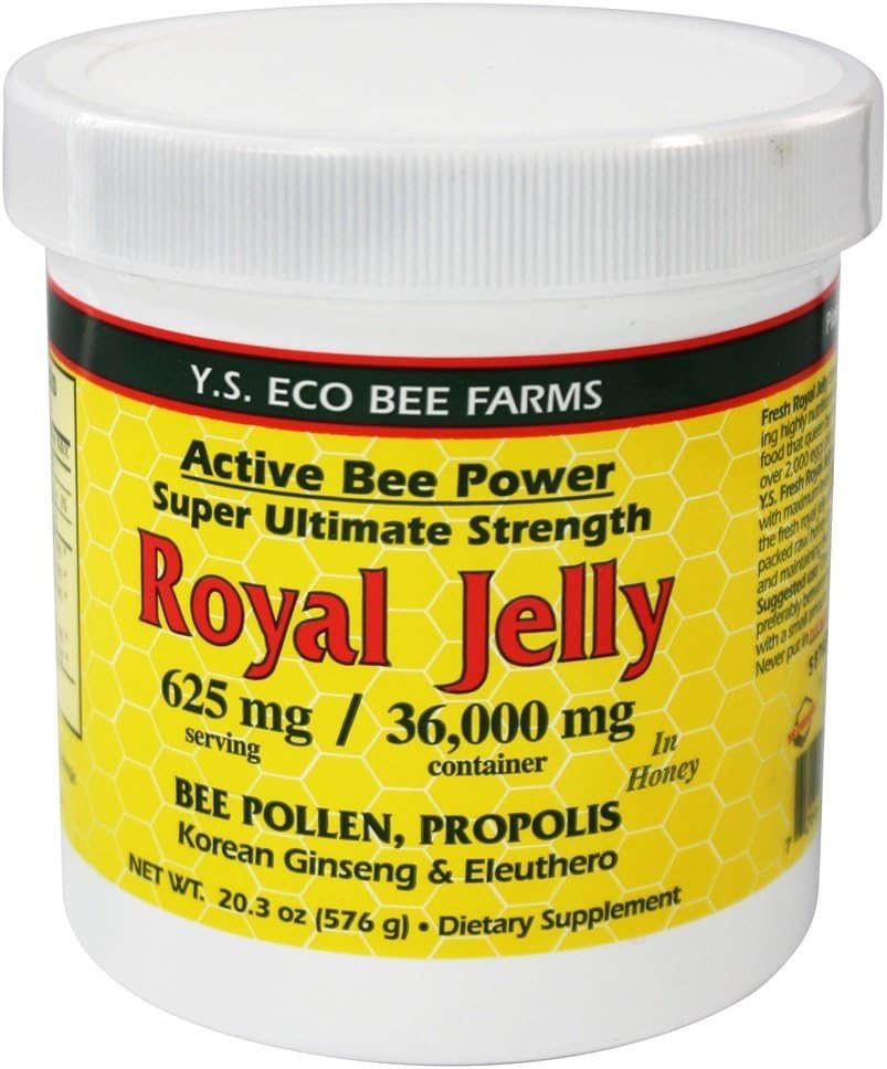 Fresh Royal Jelly + Bee Pollen, Πρόπολη, Ginseng, Μέλι Mix - 36.000mg Y.S. Org 20,3 oz
