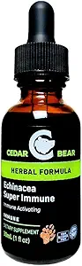 Cedar Bear Echinacea Super ανοσοποιητικό μείγμα ένα υγρό βοτανικό συμπλήρωμα που ενισχύει το ανοσοποιητικό σας σύστημα για να βοηθήσει στη διατήρηση της δραστηριότητας των λευκών κυττάρων του αίματος και άλλες ανοσοποιητικές λειτουργίες 1 FL Oz