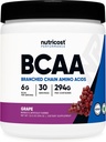 Nutricost BCAA Powder (Σταφύλι, 30 μερίδες) - Βέλτιστη 2:1:1 αναλογία, χορτοφάγοι, μη ΓΤΟ