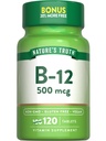 Doğanın Gerçek B12 Vitamini | 500 mcg | 120 Tablet | Vegan, Non-GMO & Gluten Free Supplement