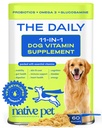 Native Pet The Daily Dog Vitamins & Supplements - 11-in-1 Multivitamin Powder for Dogs - Supports Whole Body Health, Digestion, Mobility & Immunity with Collagen, Glucosamine & Probiotics – 60 Scoops