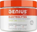 Genius Brand Genius Electrolytes - Electrolyte Toz Aktif Yaşam Tarzı için - Destekler Hydration, Energy, Endurance, Kas Büyüme ve Kurtarma - Limon Lime - 30 Hizmet