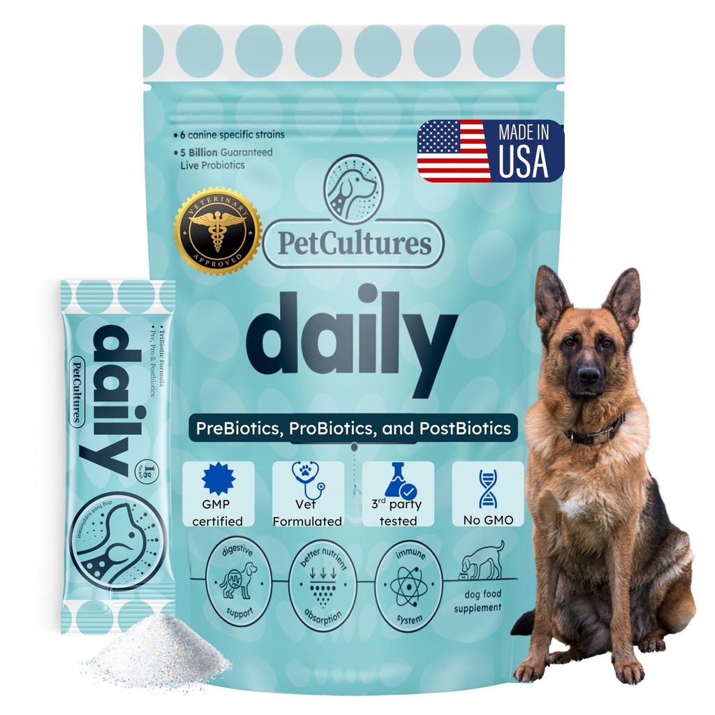 PetCultures Daily TriBiotic Formula | Probiotic Powder for Dogs with Digestive Enzymes & Vitamins | Supports Gut Health & Overall Wellness - Made in USA (10)