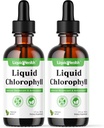 LIQUIDHEALTH Sıvı Chlorophyll Drops - İç Deodorizer, Antioksis, Liver Detox, Immune Support, Relieve Bad Breath, Reduce Appetite, Collagen for Hair & Skin Health - Vegan, Non-GMO (2 Pack)