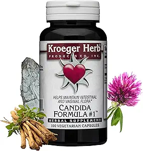 Kroeger Herb Ürünleri, Candida Formula 1, Natural Candida Cleanse için Detoxification, Gut ve Vaginal Health, Yeast Supplement, Candida Overgrowth, Non-GMO, Intestinal Supplement, Made in USA