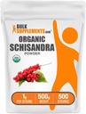 BulkSupplements.com Organik Schisandra Toz - Organik Schisandra Supplement, Schisandra Berry - Gluten Free - 1g per Service, 500g (1.1 lbs) (Pack of 1)