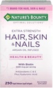 Nature's Bounty Hair Skin and Nails 5000 mcg of Biotin - 250 Kaplamalı Tabletler Düzenli ve Ekstra Güçlü (Extra Strength, Her bir 250 Softgels)