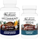 Host Defense MyCommunity Capsules, 120 Count & Reishi Capsules, 30 Count - Support Immune Health with 17 Tür Mushroom Mix - Support Brain Health, Memory & Focus*