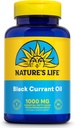 N:47'S LIFE Black Currant Seed Oil 1000 mg - Black Currant Oil, Natural Source of Omega 6 Gamma Linolenic Acid (GLA) ve Omega 3 Alpha-Linolenic Acid (ALA), 60 Günlük Garanti, 60 Hizmet, 60 Yumuşakgels