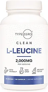 Tip Zero L-Leucine Capsules (2000 mg per Service) 120 Capsules - 30 Hizmet
