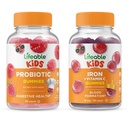Lifeable Probiyotik 2 Milyar CFU Kids + Iron & Vitamin C Kids, Gummies Sche - Great Tasting, Vitamin Supplement, Gluten Free, GMO Free, Chewable Gummy